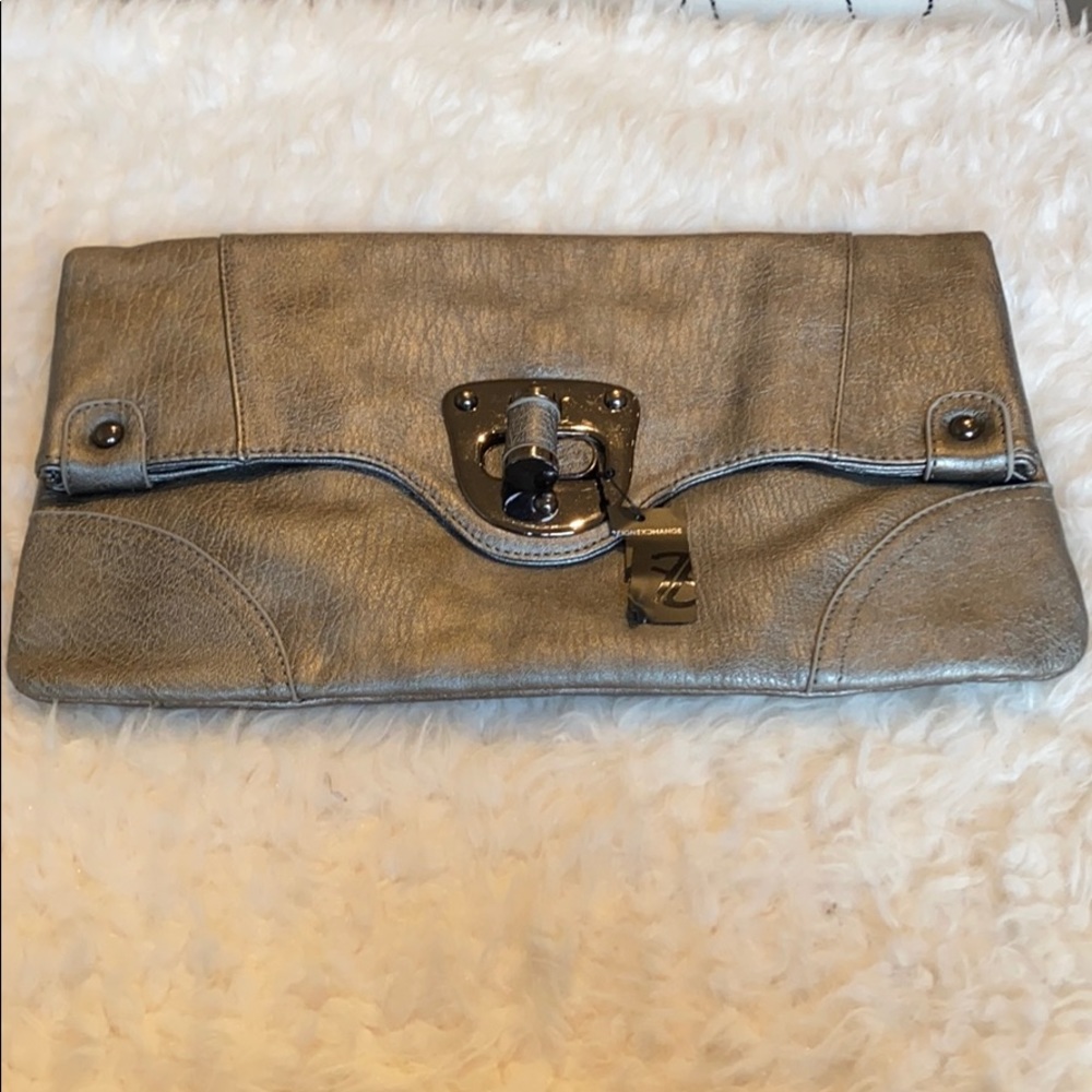 Foreign Exchange Grey/Silver Clutch NWT